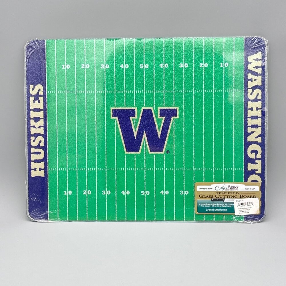 University Washington Huskies Glass Cutting Board Football Field Design 15"x11.5